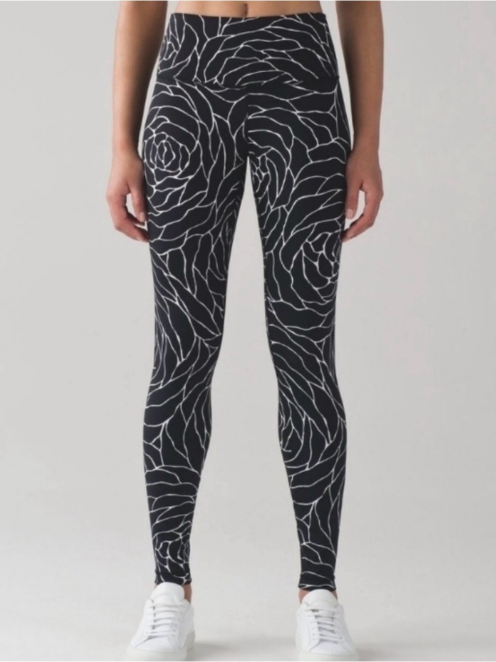 Lululemon Wunder Under High Rise Tight Radiate Rose Alpine White Black Size 8